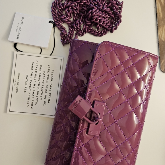 Kurt Geiger London Purple Cross Over Purse - Picture 3 of 4